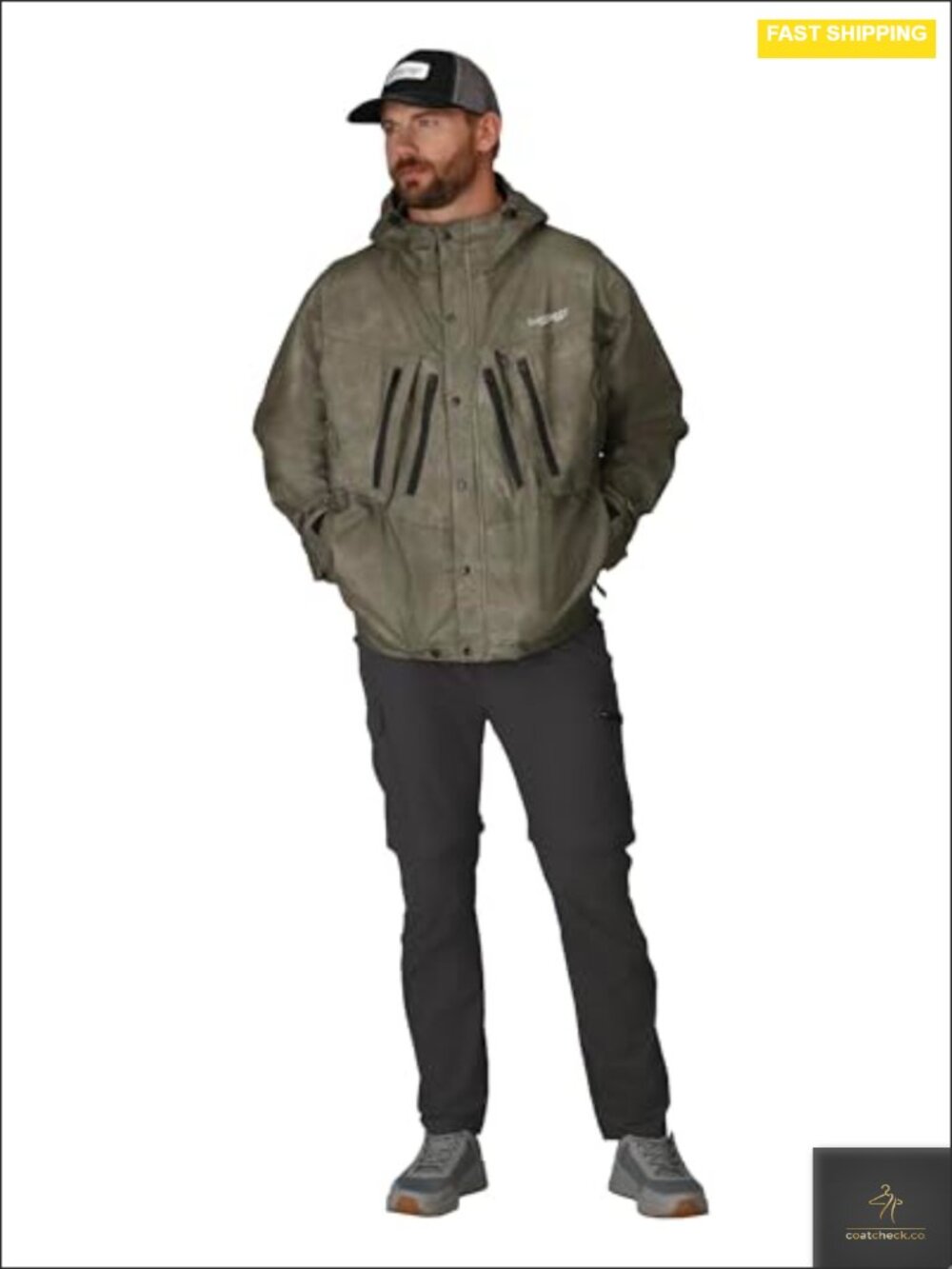 Waterproof Fishing Shell Jacket with Adjustable Hood
